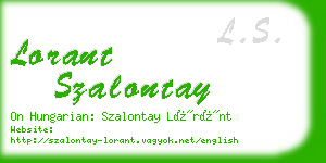 lorant szalontay business card